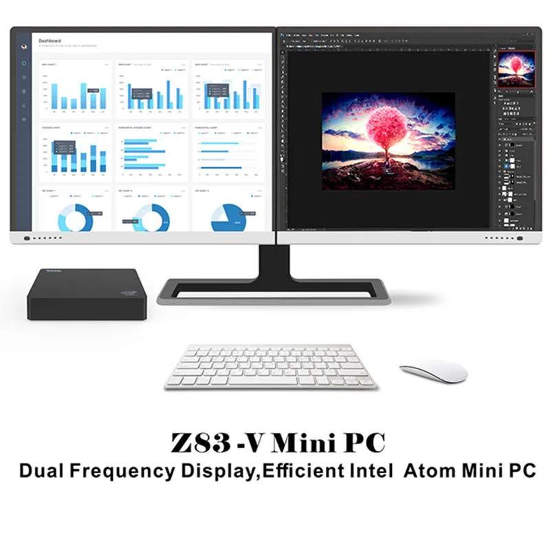 Z83-V мини-ПК Windows 10 Intel Atom X5-Z8350 Intel HD graphics 400 2,4 ГГц 5,8 ггц WiFi 1000 м USB3.0 BT4.0 мини настольный компьютер