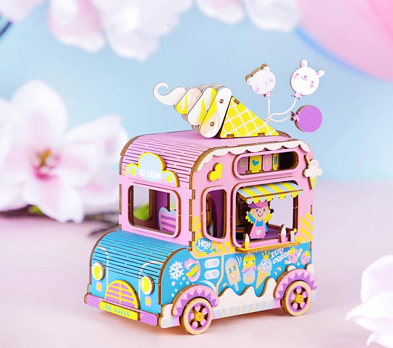 Cute Birthday Gift DIY Music Box Handmade Romantic Wooden Home Decor For Kids Girlfriend birthday present | Тематическая одежда и