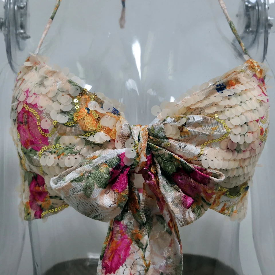 JillPeri женский укороченный топ без рукавов с бантом спереди и низ комплект из 2