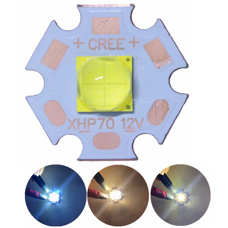 CREE XHP50 XHP50.2 XHP70 XHP70.2 2-го поколения холодный белый нейтральный белый теплый белый светодиодный излучатель 6 в 12 В с 16 мм 20 мм медной печатной платой