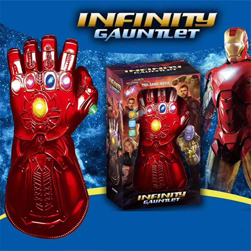 Новинка, Мстители, Endgame, Железный человек, бесконечность, рукавица, косплей, рука, Халк, Мстители, танос, светодиодный, перчатки, маски для детей, игрушки для Хэллоуина, реквизит