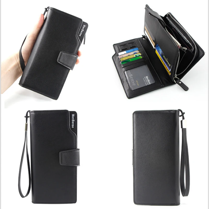 Новинка 2019 мужской кошелек Черный Модный деловой простой клатч сумка из