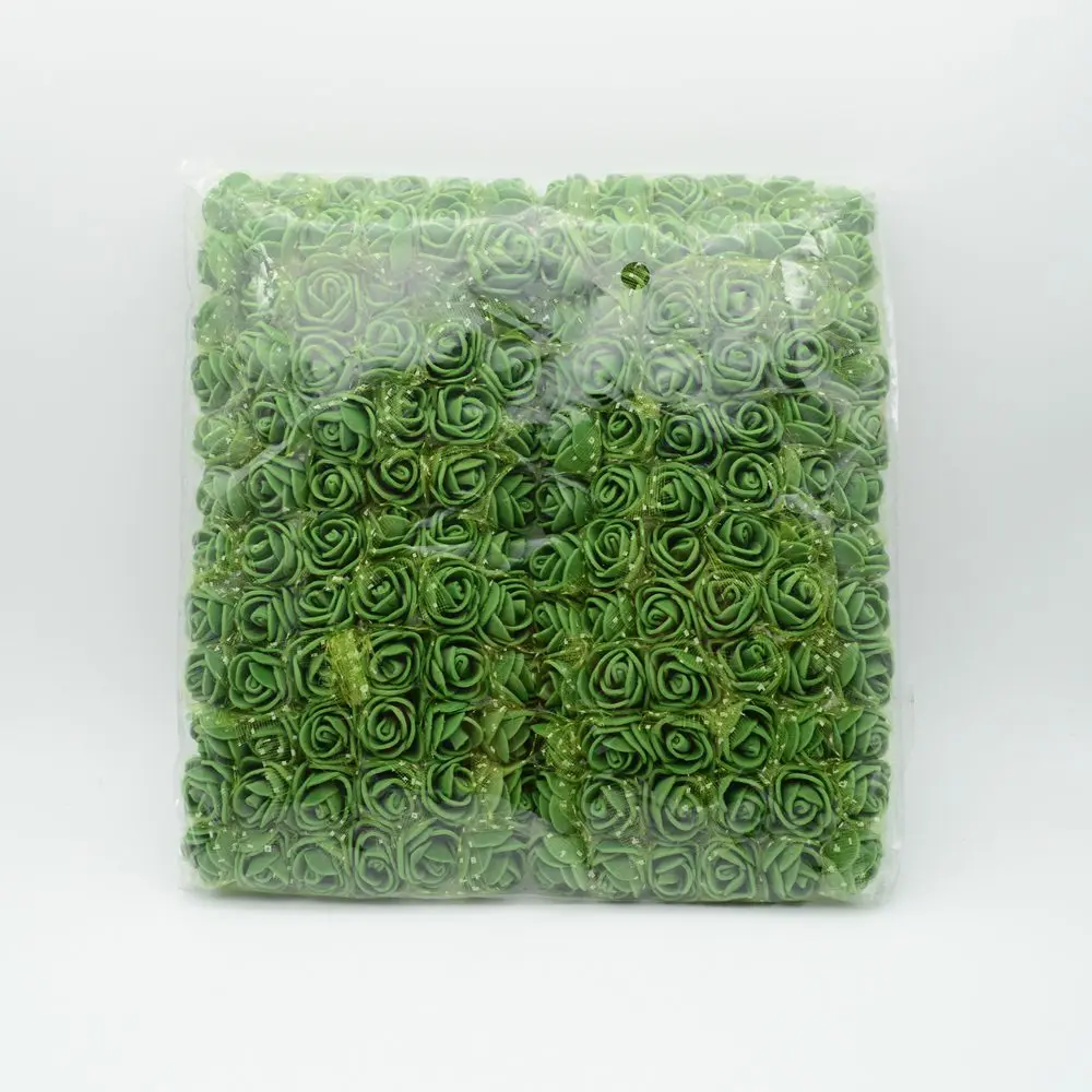dark green 144 шт./пакет мини PE многоцветный поддельные пены розы Искусственные цветы дешевые Рождественский венок, Декор для дома, свадьбы, сделай сам, подарки на год - Цвет: dark green