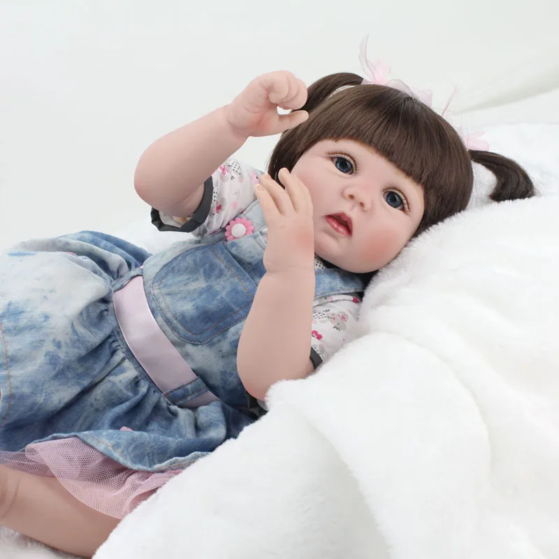 

22inch Silicone Reborn Baby Doll Soft Realistic Bebe reborn Alive Real l.ol doll Birthday Gift Children Toys NPKDOLL