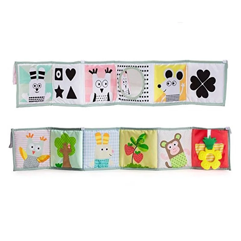 

Зажим-на коляску, книга для малыша, книжка в кроватку раннего образования тканевая книжка "Сова"