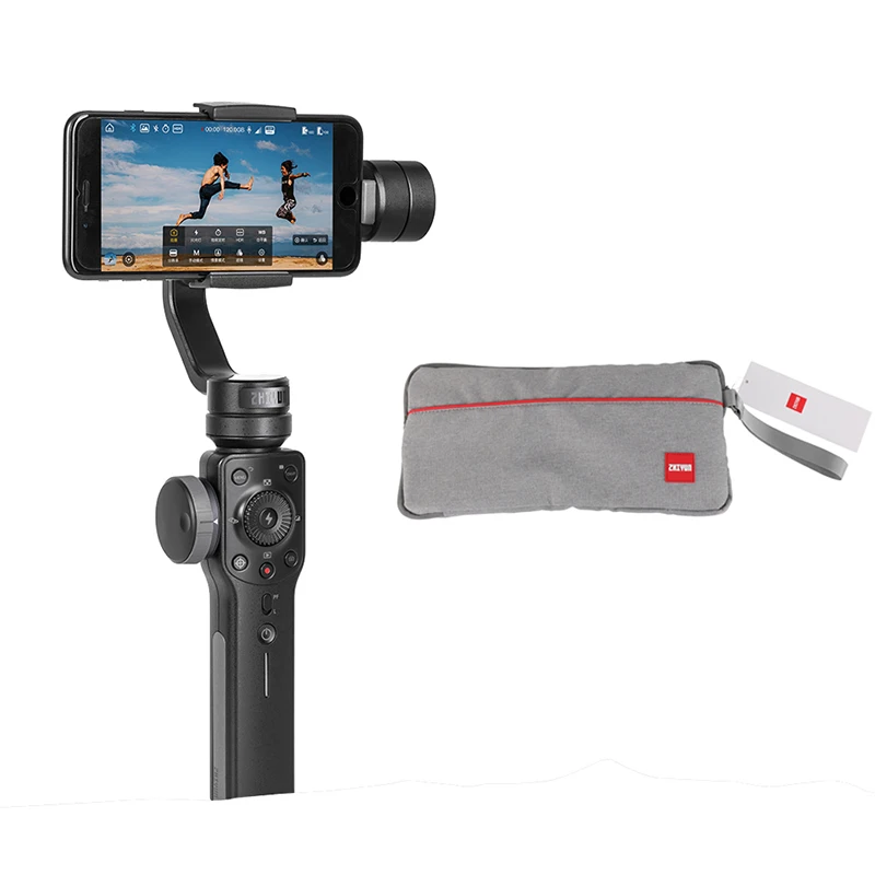 Smooth4-Black-Bag ZHIYUN Gimbal смартфон гладкой 4 3-осевой стабилизатор для переносного телефона для iPhone X Xs samsung s8, действий Камера vs dji osmo карман - Цвет: Smooth4-Black-Bag