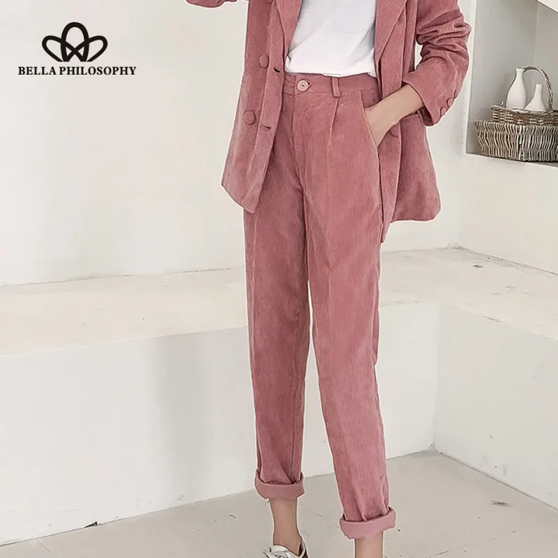 Женские винтажные длинные брюки Wonder повседневные вельветовые с высокой талией