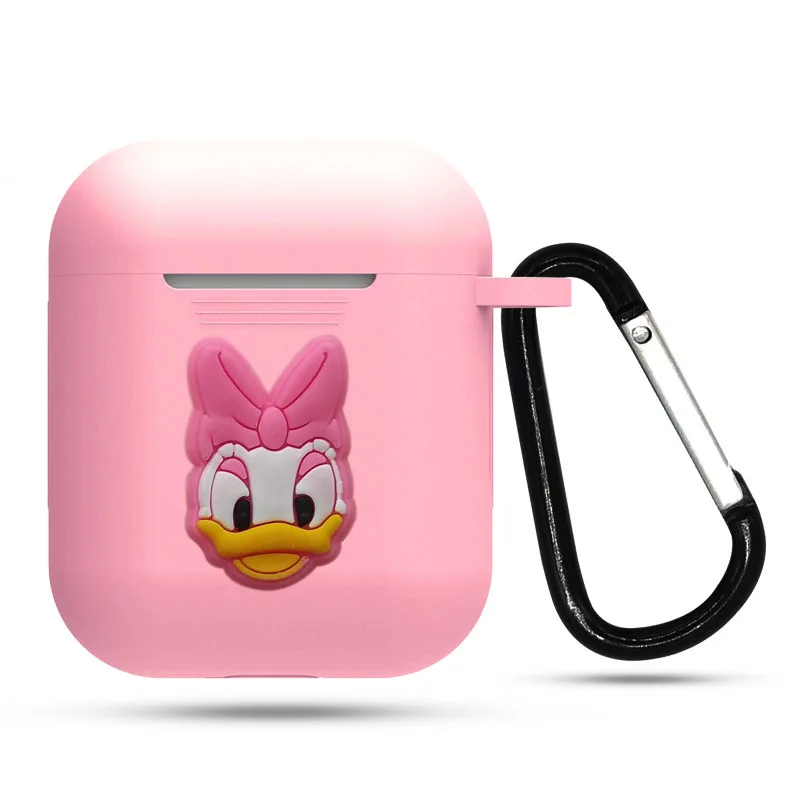 Cute Cartoon Silicone Case for Apple Airpods Accessories i10 TWS Bluetooth Earphone Protective Cover Bag Anti-lost Buckle | Электроника