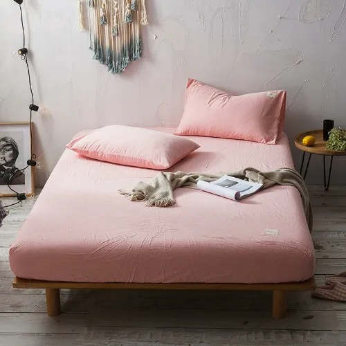 fitted sheet 20 3 шт. хлопок простыня с резинкой постельное белье льняные простыни серый зеленый синий наматрасник один двойной русский размер 160x200 см - Цвет: fitted sheet 20