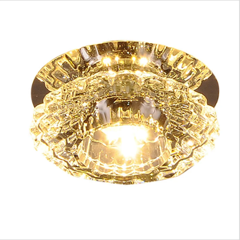 LED Crystal Aisle Celling Light AC 220V 3W 5W Corridor Lights Embeded Mounted Acrylic Living Room Indoor Decor Lamp | Лампы и