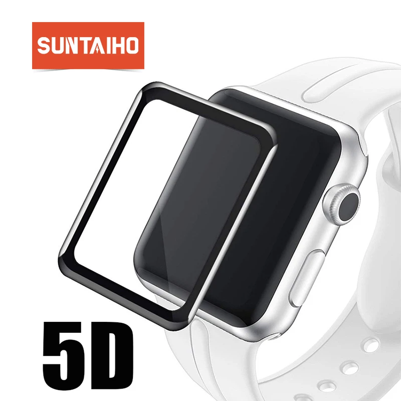 Suntaiho 5D полноразмерная стеклянная пленка для Apple Watch 42 38 мм серии 3 2 1 полная гелевая