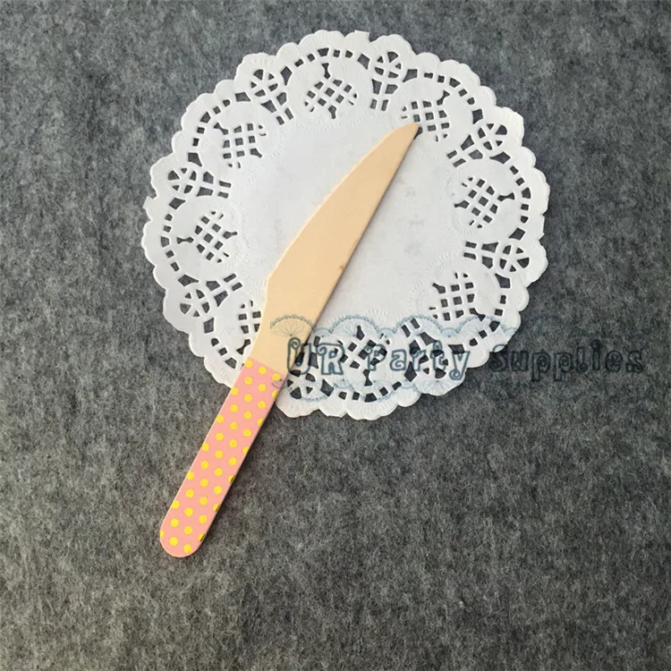 Бесплатная доставка 36 шт. детские розовые столовые приборы из фольги в горошек