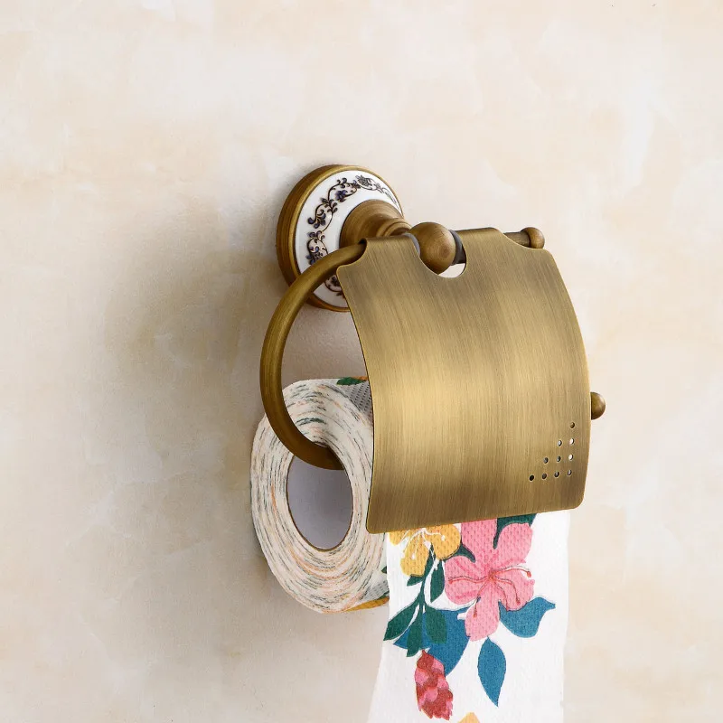 Европейская латунная бронзовая подставка для туалетной бумаги Классический