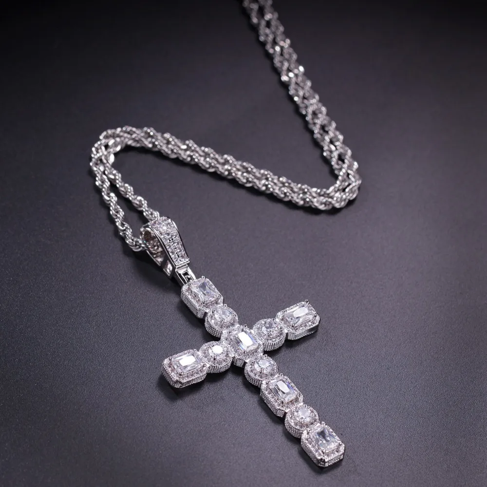 В стиле хип-хоп Bling из Кубического циркония крест подвески цинковый сплав золотое