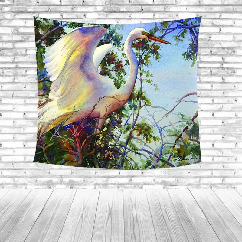 Parrot Tapestry Wall Art Tapestries Tropical Beach Towel Butterfly Water duck Home Decor Picnic Mat Yard Bedspread Table Cloth | Дом и сад