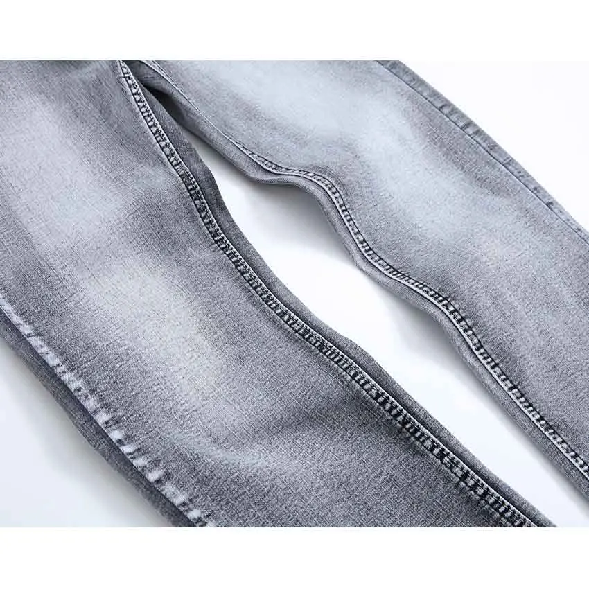 2021 мужские джинсы классические винтажные серые облегающие прямые деним