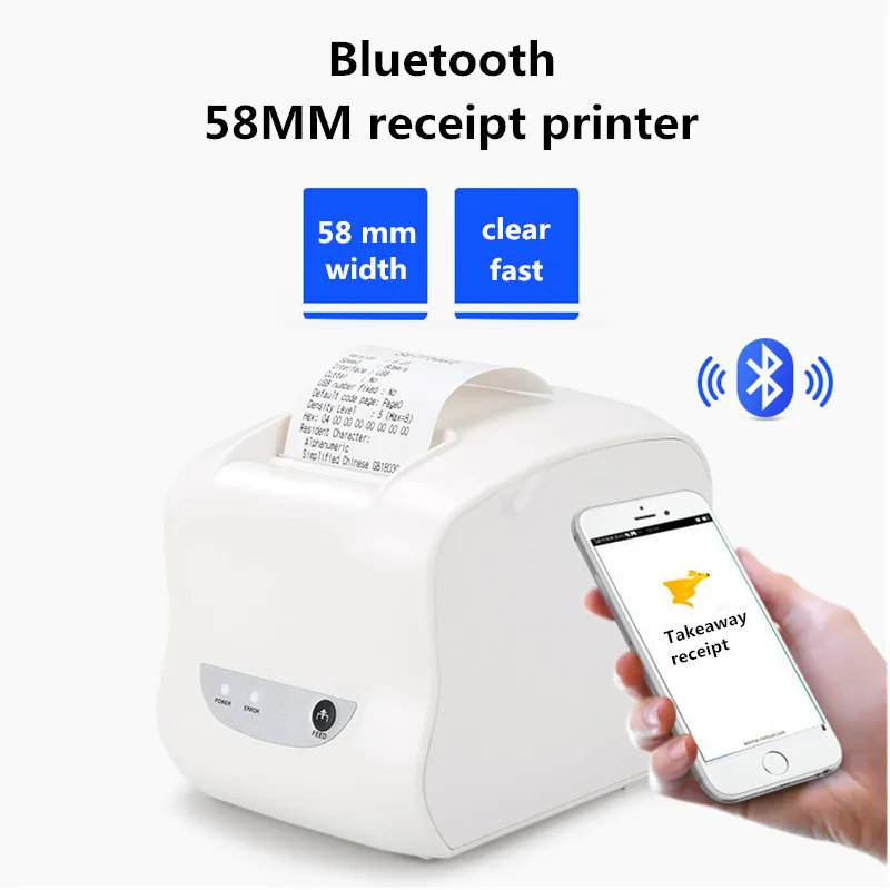 D58IIIL USB bluetooth термопринтер питание на вынос для супермаркетов молоко чай розничный магазин POS касса 58 мм Мини чековый принтер