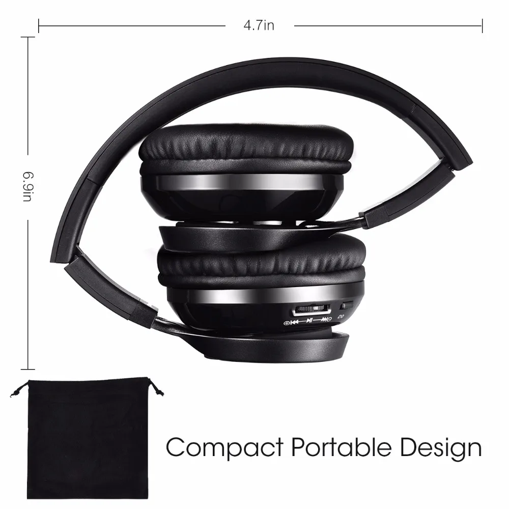 Mpow Thor Bluetooth 4,1 наушники складные беспроводные стерео музыкальные наушники с мягкими протеиновыми амбушюрами, микрофоном, беспроводным и проводным режимом