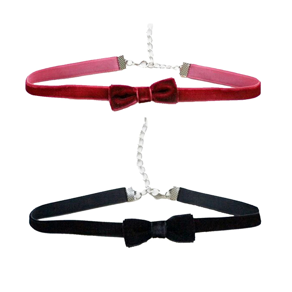 2 шт./лот красная черная Готическая Лолита бархатное колье воротник до ключиц