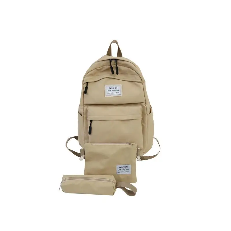Yellow 3set Нейлоновый женский рюкзак, Одноцветный рюкзак Mochilas, женская сумка на плечо для девочки-подростка, школьная сумка, рюкзак - Цвет: Yellow 3set