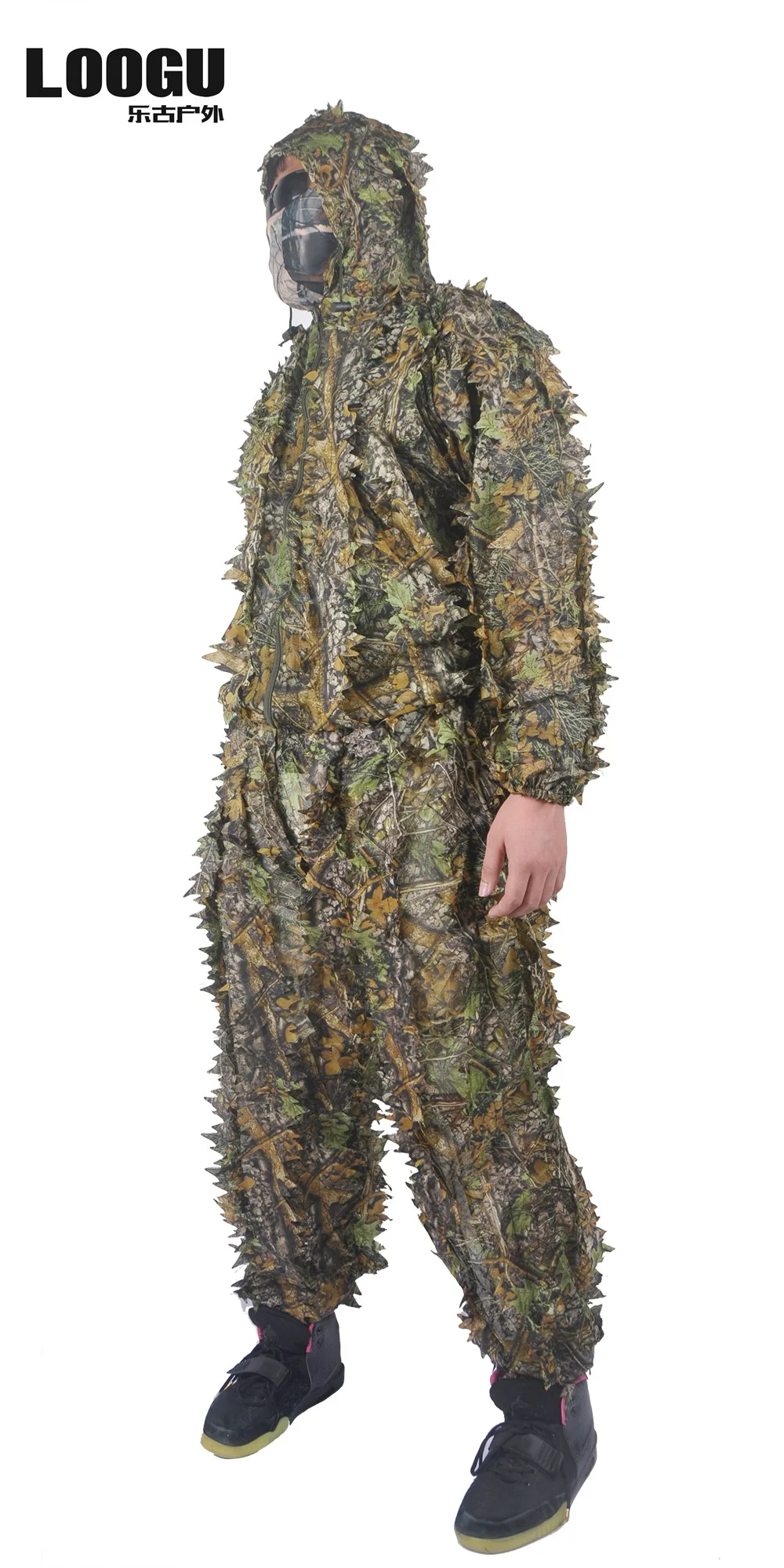 Открытый ghillie Костюмы камуфляж, лесная местность Охота наряд 3D Маскировка Униформа CS Костюмы Набор Снайпер Камуфляж Военная охота ткань