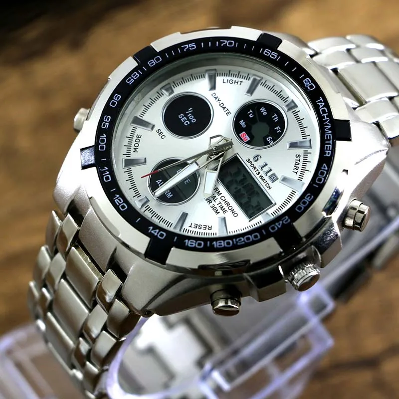 Часы наручные мужские цифровые брендовые светодиодные водонепроницаемые