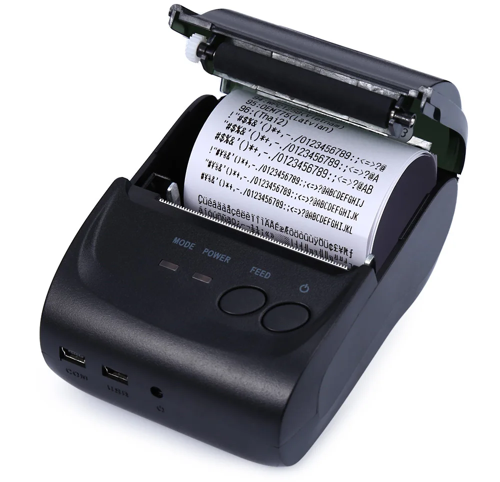 ZJiang ZJ-5802LD Мини Bluetooth 2,0 3,0 4,0 58 мм Термопринтер 1500 мАч поддержка логотипа Товарный знак термопечать