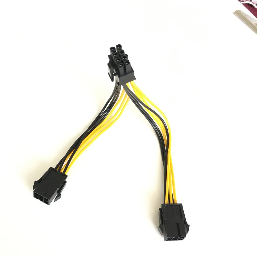 GPU Molex 8 pin (6 + 2) PCI Express male to 2 x Dual PCIe 6 Female Graphics Video Card PCIE VGA Splitter Hub силовой