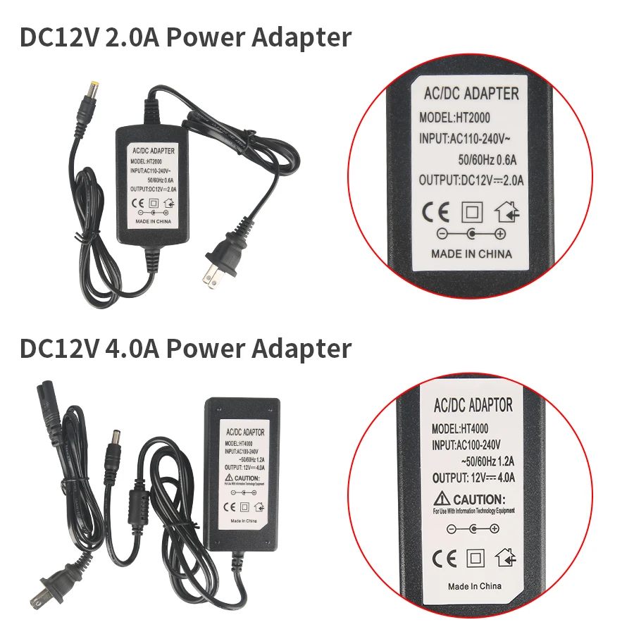 AC100V-240V к DC 12 V 1A CCTV камера безопасности системы питания адаптер