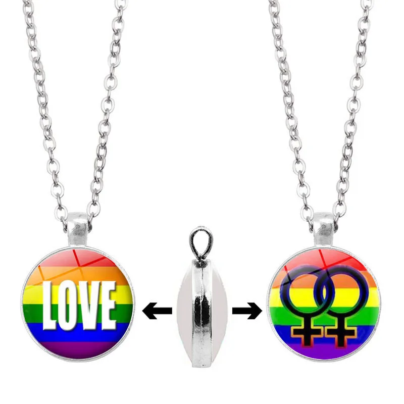 Женское колье с двойными боками Wukaka изображением ЛГБТ-радуги ожерелье