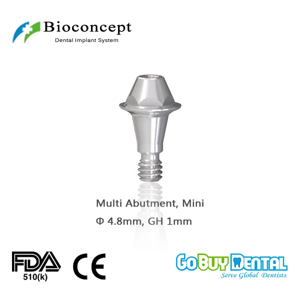 Osstem TSIII ETIII abutment compatible Hexagon Mini Multi abutment D4.8mm, Straight, gingival height 1mm(337010)