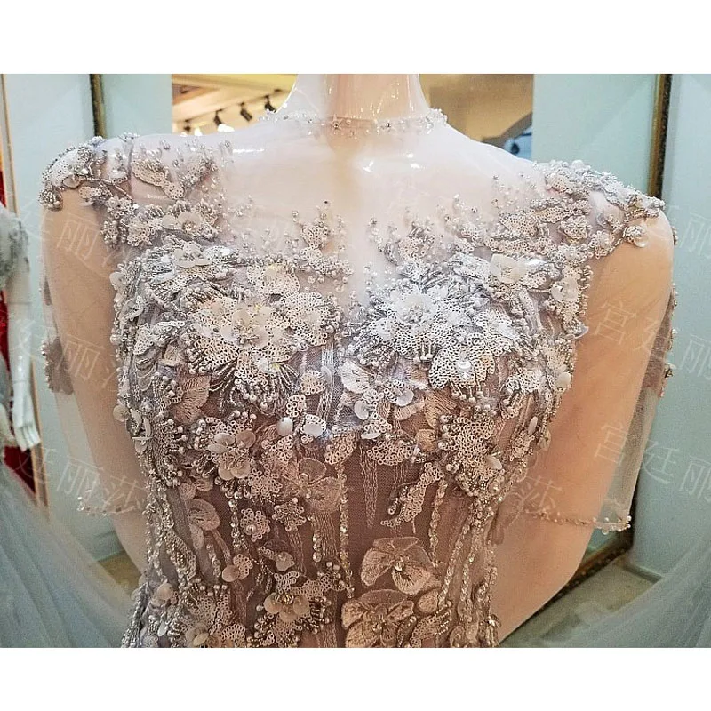 Женское винтажное вечернее платье AOLANES серое длинное платье-Русалка с