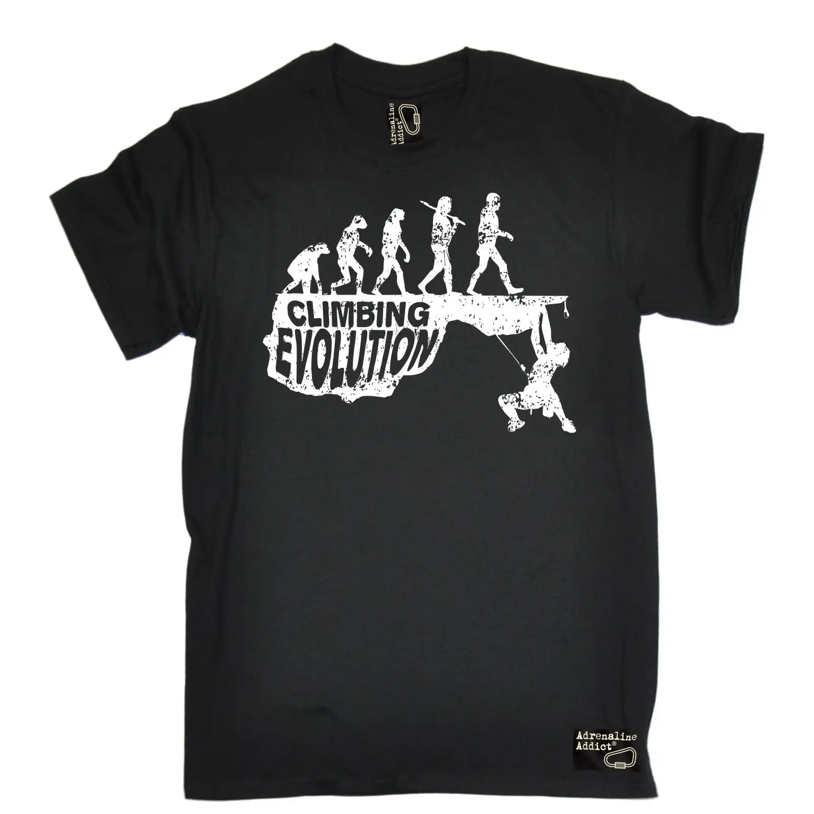 Мужская футболка с принтом Climbinger Evolution хлопковая коротким рукавом забавный
