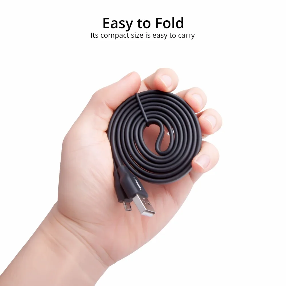 FONKEN Micro USB кабель плоский Лапша Макс 2.4A быстрое зарядное устройство зарядный шнур данных анти-обмотка Быстрая зарядка для мобильных телефонов Кабели