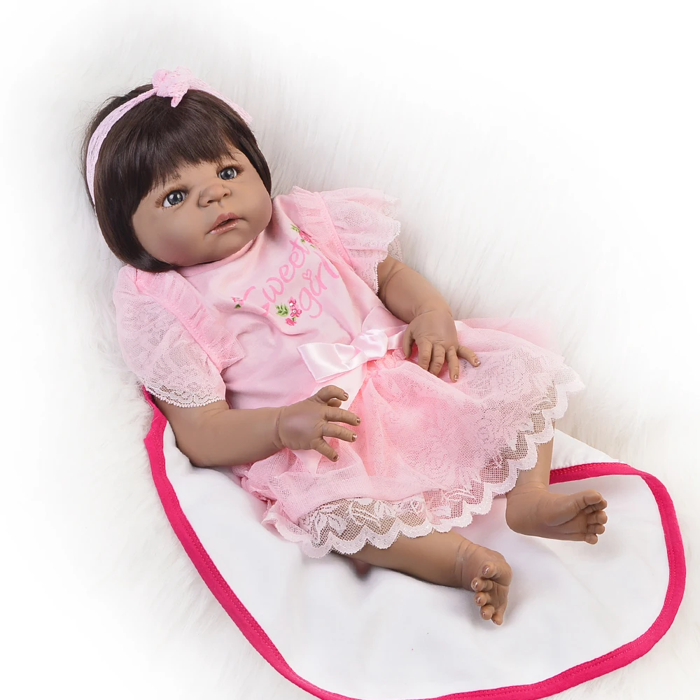 55 см силиконовая кукла для новорожденных черная девочка 22 дюйма Bebes Reborn bonecas