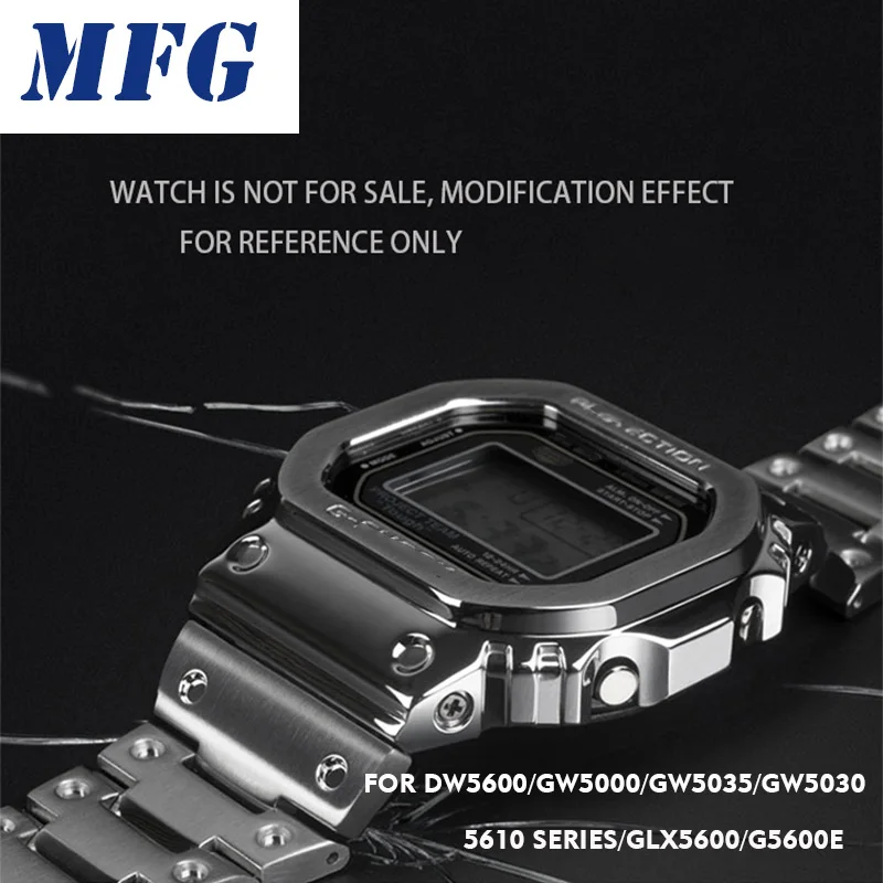 Металлический ремешок для часов bezelStrap DW5600 GWM5610GW5000 из нержавеющей стали чехол для часов рамка gshock Браслет аксессуар с ремонтным инструментом