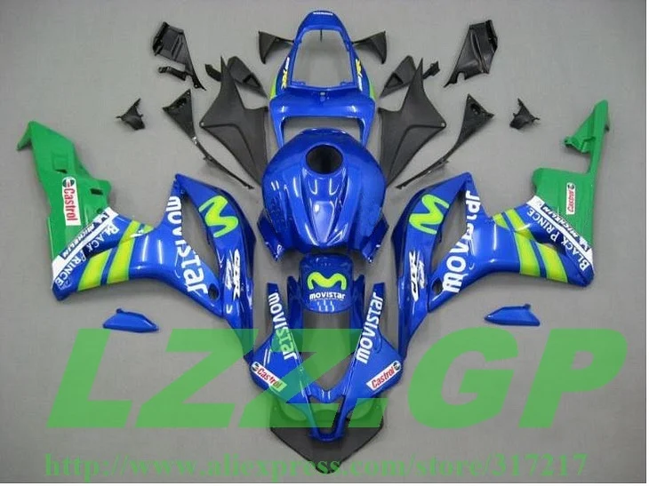 OEM_quality инъекции Обтекатели для HONDA CBR600RR 07 08 F5 #6S881 CBR 600 RR 2007 2008 зеленый синий