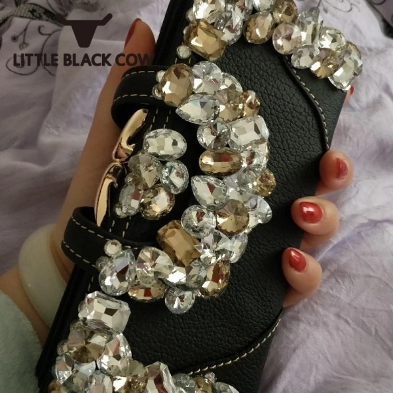 

Женские кошельки из натуральной кожи для женщин, модна Diamonds (бриллианты), Длинный кошелек, разноцветные Ёмкость, сумочка для денег с украшен...