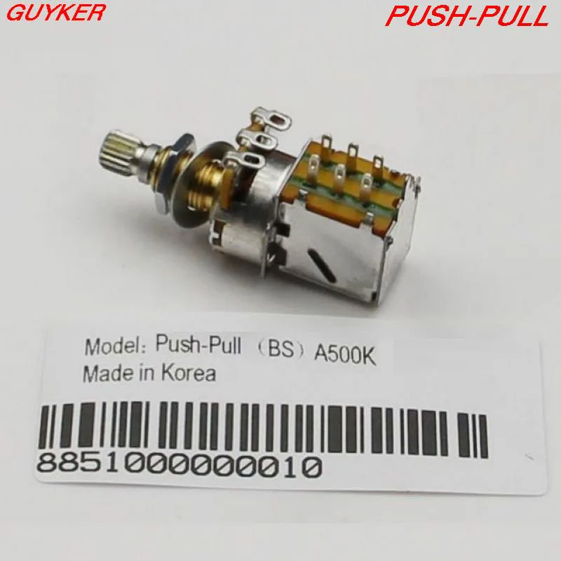 Альфа медный вал PUSH-PULL переключатель для гитары басовые потенциометры регулятор громкости и тона A250K B250K A500K B500K