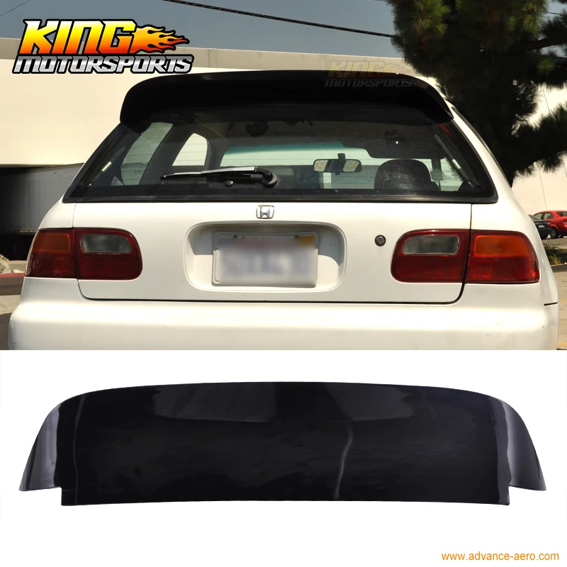 Подходит для 92 95 Honda Civic 3DR EG SPOON Duckbill спойлер на крышу глянцевый черный