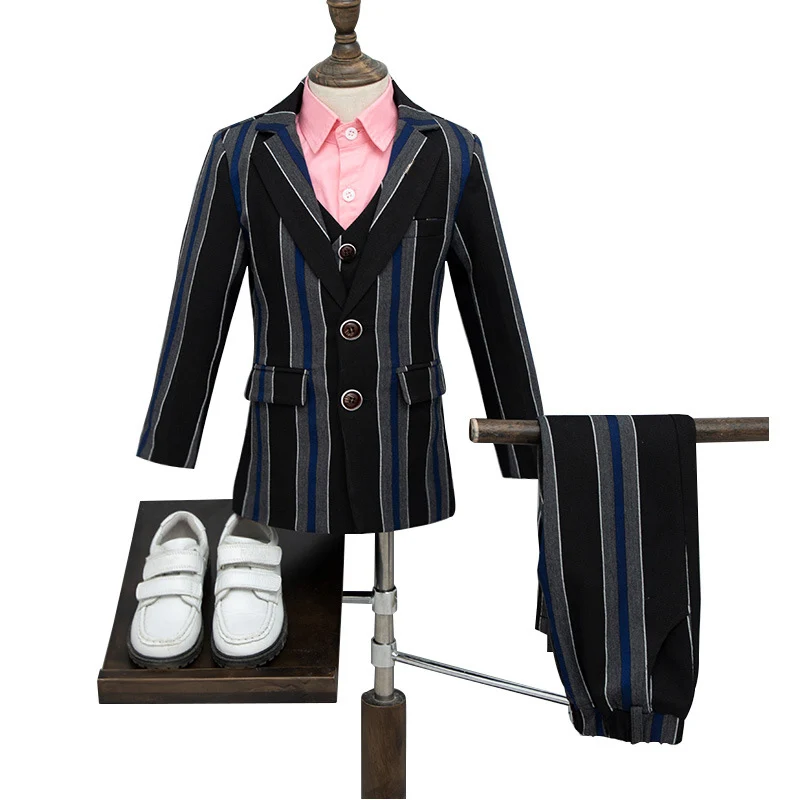4 шт. комплект одежды для мальчиков Блейзер жилет брюки галстук |