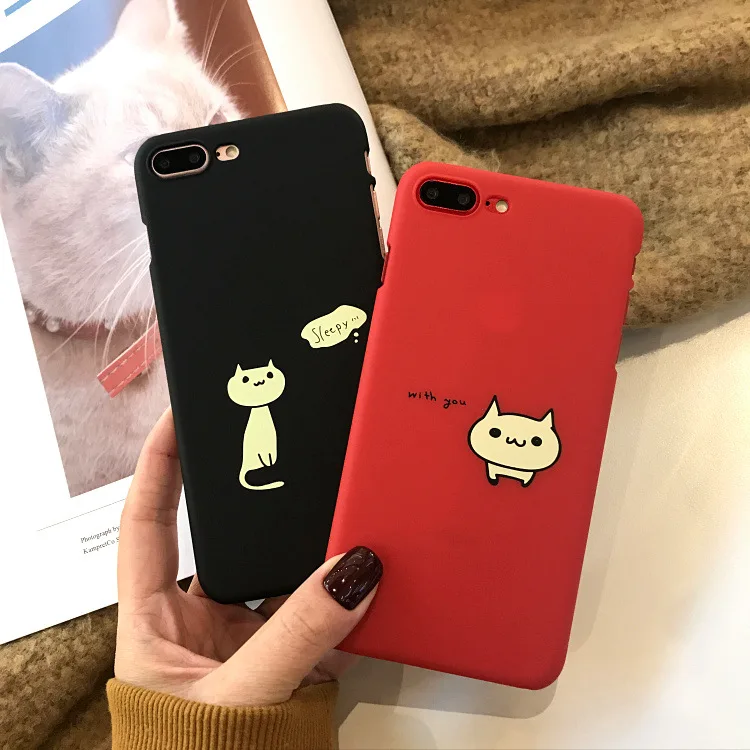 Милый чехол для телефона с надписью Sleep with you iphone 6 6s жесткий рисунком кота из