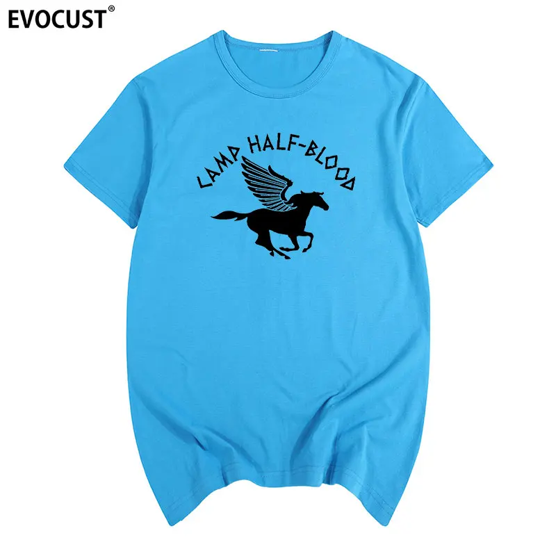 Camp half blood Percy Jackson, забавная летняя футболка с длинным островом, Хлопковая мужская футболка, новинка, wo, Мужская футболка, модная, Повседневная - Цвет: Lake Blue