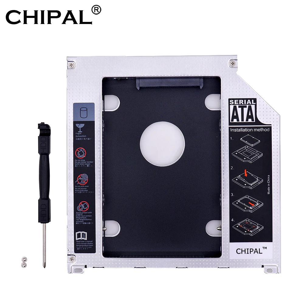CHIPAL алюминия 9 5 мм 2nd второй HDD Caddy SATA 3 2 &quotчехол для SSD Apple Macbook Pro Air 13&quot 15 &quot17&quot