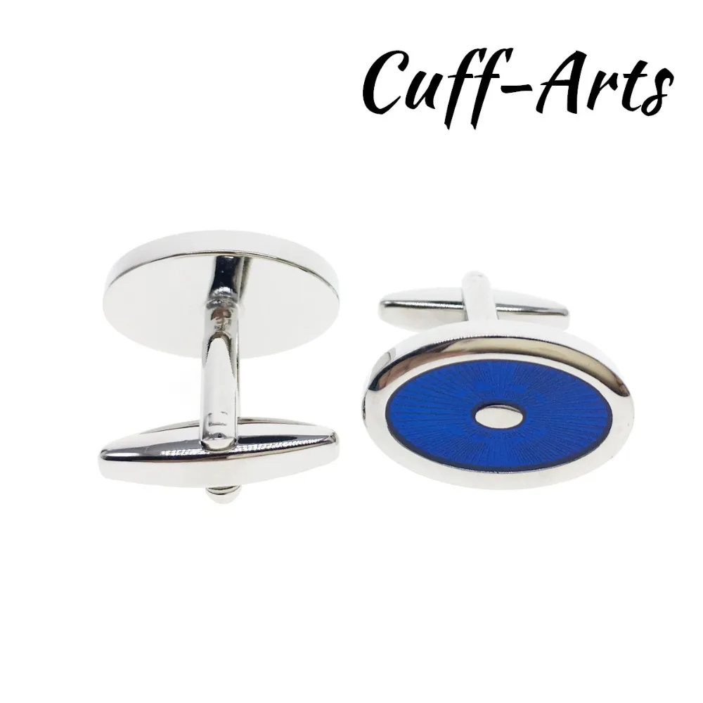 Cufflinks for Mens Oval Blue Shirt Cuff links Gifts Men Gemelos Les Boutons De Manchette by Cuffarts C20171 | Украшения и