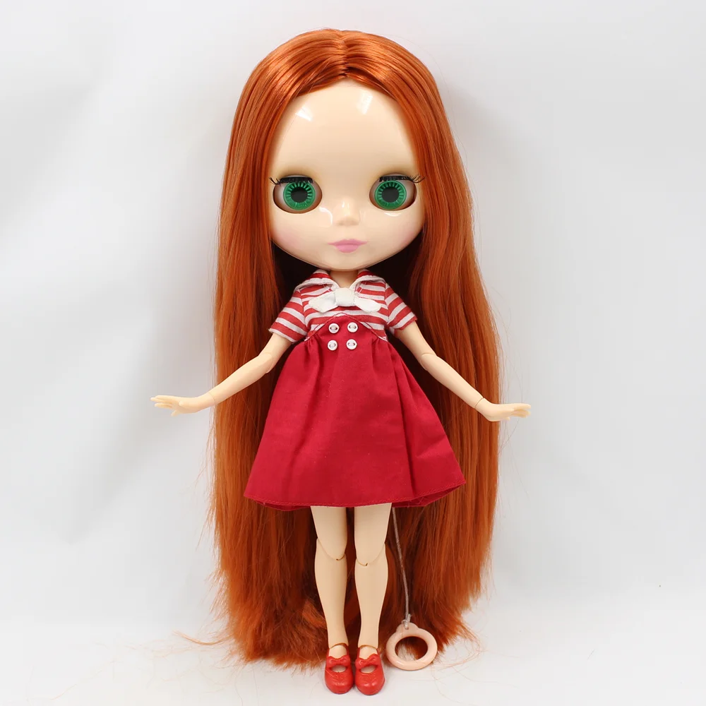 Кукла Blyth шарнирная с прямыми красными и коричневыми волосами 30 см | Игрушки хобби
