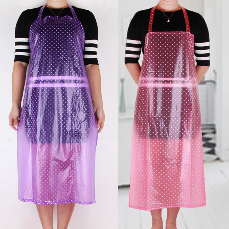 1PK прозрачный Водонепроницаемый сверхмощный чистый фартук из ПВХ для кухни