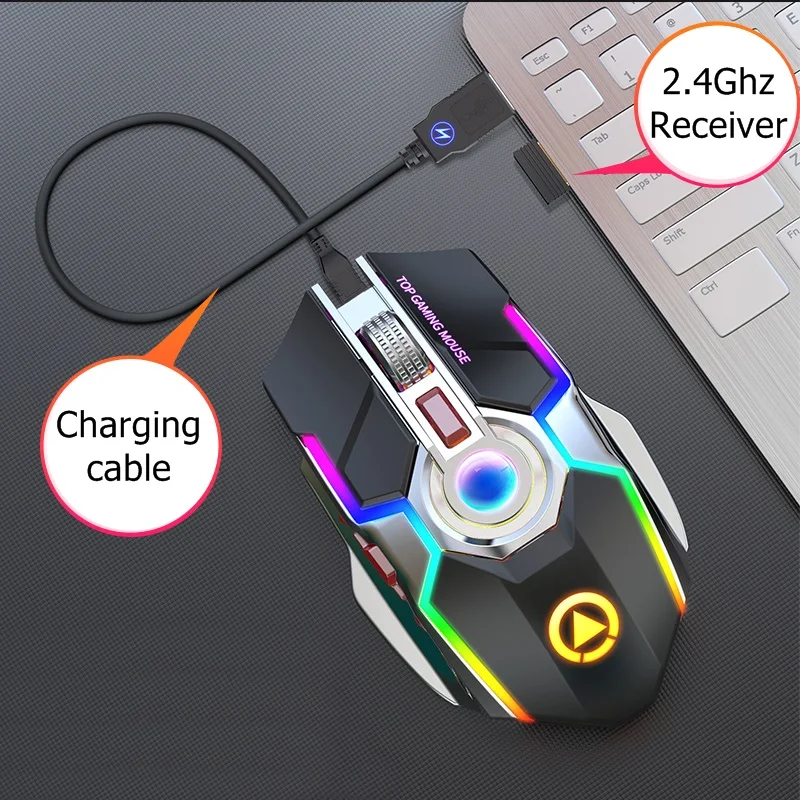 Игровая мышь Yindiao A5 перезаряжаемая USB 2 4 ГГц Esports RGB с подсветкой настольная кнопка