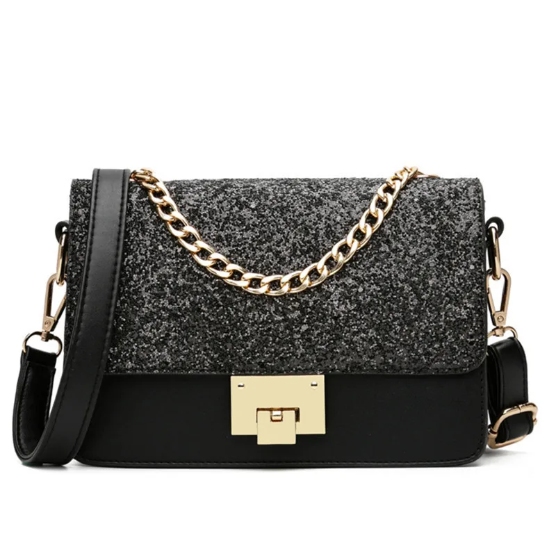 Женские сумки-мессенджеры расшитые блестками с цепочками на плечо мини-сумка 2019 |
