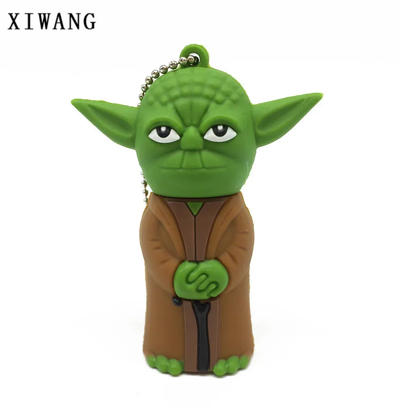Yoda USB флэш-накопитель 128 Гб мультфильм полный спектр Звездные войны флеш-накопитель usb 2,0 4 ГБ 8 ГБ 16 ГБ 32 ГБ 64 ГБ робот-карта памяти Флешка подарок - Цвет: Yoda